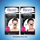 Bioré Charcoal, Deep Cleansing Pore Strips, Nose Strips for Blackhead Removal on Oily Skin, with Instant Blackhead Removal and Pore Unclogging, 6 Count, Features Natural Charcoal, 3x Less Oil Bioré