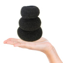 Styla Hair 3 Piece Donut Hair Bun Maker (1 Small, 1 Medium, 1 Large) Easily Create Updo’s, Ballet Bun, Messy Buns & more! Reusable for Work, School, Yoga, Parties, & more! (Black) Styla Hair