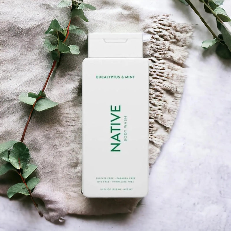 Native Body Wash Contains Naturally Derived Ingredients | For Women & Men, Sulfate, Paraben, & Dye Free Leaving Skin Soft and Hydrated | Eucalyptus & Mint 18 oz - 2 Pk Infinity Warehouse
