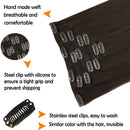 GOO GOO Clip in Hair Extensions Human Hair New Dark Brown 7pcs 120g 14 Inch Remy Human Hair Extensions Clip in Real Natural Hair Extensions Straight GOO GOO Store