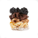 Tickled Pink Women's Scrunchie Set of 5, Satin Iced Coffee, One Size Tickled Pink