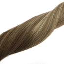 GOO GOO 16 Inch Tape in Hair Extensions Balayage Walnut Brown to Ash Brown and Bleach Blonde Hair Extensions Human Hair 20pcs 50g Tape in Hair Extensions Human Hair for Women GOO GOO