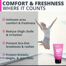 Super Fresh Lady Parts Powder Protection Deodorant Lotion - For Breasts, Private Parts, Crotch and Inner Thigh - Absorb Mild Sweat, Prevent Chafe & Odor - Aluminum-free - 4 oz… (2 Pack Women's Powder Lotion) SweatBlock