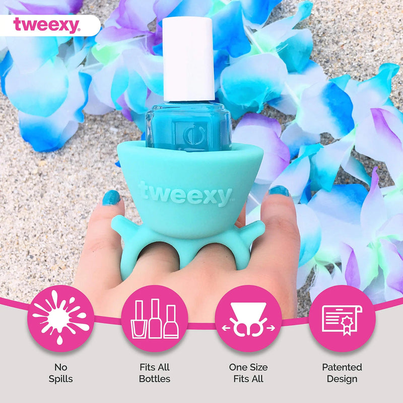 tweexy Wearable Nail Polish Holder Ring, Fingernail Polishing Tool, Manicure and Pedicure Accessories (Spa Green) tweexy
