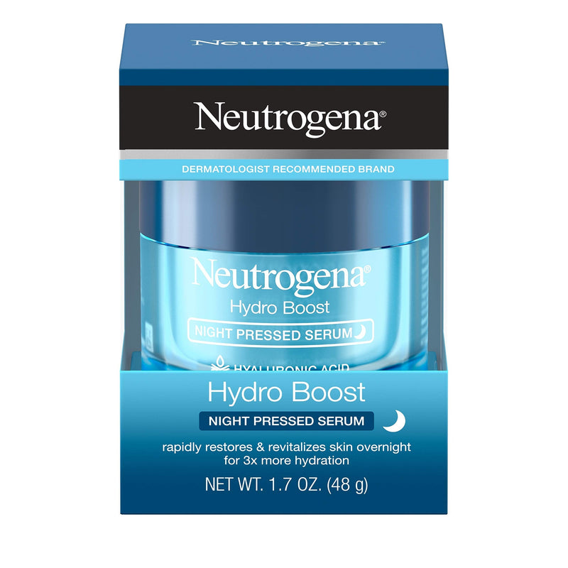 Neutrogena Hydro Boost Purified Hyaluronic Acid Pressed Night Serum, Facial Serum with Antioxidants & Hyaluronic Acid for Dry Skin, Oil-Free & Non-Comedogenic, 1.7 oz Neutrogena