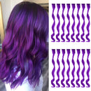 TOFAFA 16 Pcs Colored Hair Extensions Curly Wavy Clip in Synthetic Hairpiece Streak for Girls Women Kid, Multi-colors Party Highlights (Purple) TOFAFA