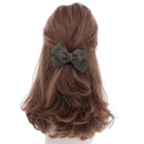 Suede Hair Bow For Girls -Olive Motique Accessories