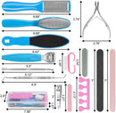 EAONE Professional Pedicure Tools Set 20 in 1, Foot Care Kit Stainless Steel Foot Rasp Foot Dead Skin Remover Pedicure Kit for Men Women Christmas Gift EAONE