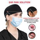 ABAMERICA Working Caps with Button and Sweatband, Adjustable Working Hats for Women Men, One Size(Tie Back or Toggle) (2 Pack: Tie Back-Black & Navy) ABAMERICA