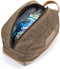 emissary Men's Toiletry Bag Leather and Canvas Travel Toiletry Bag Dopp Kit for Men Shaving Bag for Travel Accessories（Coffee) emissary