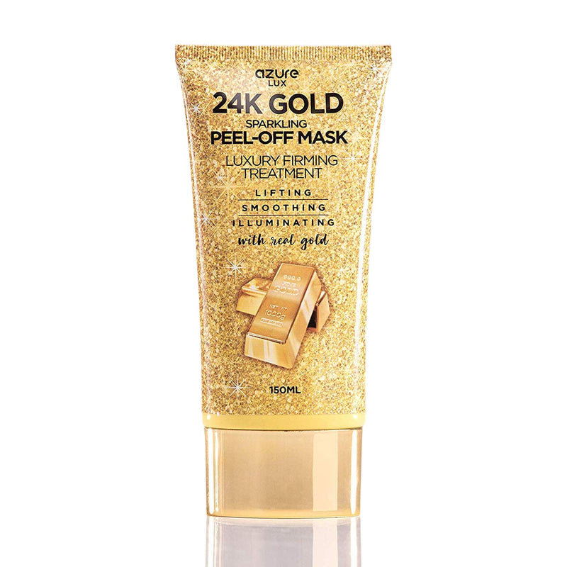AZURE 24K Gold Luxury Firming Peel Off Mask – Lifting, Illuminating & Revitalizing | Removes Blackheads, Dirt & Oils | Reduces Wrinkles, Fine Lines & Acne Scars | Made in Korea - 150 mL Azure Cosmetics