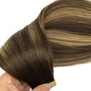 GOO GOO Hair Extensions Tape in Balayage Chocolate Brown to Honey Blonde 16 Inch 50g 20pcs Human Hair Extensions Straight Real Hair Extensions Tape in Remy Hair Extensions GOO GOO