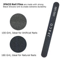 Nail Files 100 180 Grit for Gel Acrylic Poly Extension Nails Double Sided Coarse Black Washable Professional Set Manicure Tools (12 PACK) by JPACO JPACO