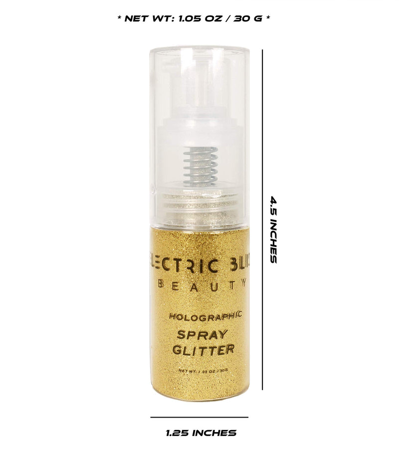 30 Grams Loose Glitter Spray - Holographic Glitter Spray - Cosmetic Grade - Makeup Face Body Nail Festival Rave Beauty Craft (Gold) Electric Bliss Beauty