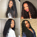 BLY Human Hair Lace Front Wig Deep Wave 4x4 Lace Closure Human Hair Wigs 180% Density Brazilian Virgin Hair Wigs Pre Plucked with Baby Hair Natural Black Color 18 Inch BLY Store