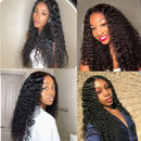 BLY Human Hair Lace Front Wig Deep Wave 4x4 Lace Closure Human Hair Wigs 180% Density Brazilian Virgin Hair Wigs Pre Plucked with Baby Hair Natural Black Color 20 Inch BLY Store