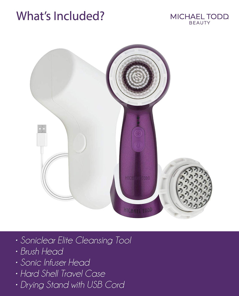 Michael Todd Beauty Soniclear Petite – Facial Cleansing Brush System - 3-Speed Powered Exfoliating Face Brush MICHAEL TODD BEAUTY