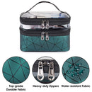 WANDF Double Layer Makeup Bag Large Cosmetic bag Clear Travel Cosmetic Case Toiletry Bag Water-resistant for Women Girl Camping College (Dark Green) WANDF Store