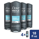 Dove MEN+CARE Body and Face Wash for Healthier and Stronger Skin Clean Comfort Effectively Washes Away Bacteria While Nourishing Your Skin 18 oz 4 Count DOVE MEN + CARE
