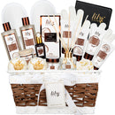 Bath and Body Gift Basket Set for Women - Coconut Vanilla Spa Gift Basket for Women 17-Piece Luxury Bath Gift Set with Shower Gel Self Care Pampering Gifts for Mothers Day, Christmas, Birthday Gifts Infinity Warehouse
