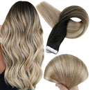 Fshine Tape in Hair Extensions Human Hair 22 Inch Tape in Balayage Hair Extensions Off Black 1B Fading to 8 And 22 Blonde Extensions 20 Pcs Invisible Tape in Hair Extensions 50 Gram Fshine Store