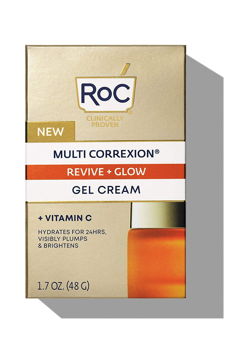 RoC Multi Correxion Revive + Glow Vitamin C Face Moisturizer, Anti-Aging Gel Cream, Hypo-Allegenic & Oil-Free Skin Care, 1.7 Ounce RoC