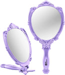Probeautify Decorative Hand Held Mirror - Beautifully Butterfly Design Hand Mirrors with Handle - Lightweight Mirror - 180 Degrees Full Folding Portable Mirror - Travel Makeup Mirror (Lavender) PROBEAUTIFY Store
