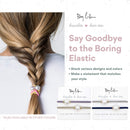 By Lilla Halo Elastic Hair Ties and Bracelets | Set of Two Hair Tie-Bracelets | Hair Accessories for Women | No Crease Hair Ties & Women’s Bracelets | Silver (Nectarine/Brown) By Lilla