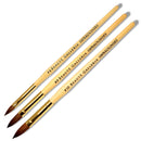 Beaute Galleria 3 Pieces Kolinsky Sable Oval Acrylic Nail Art Brush Set, Manicure Detail Painting Nail Art Pen (Size 4, 8, 10) BEAUTÉ GALLERIA
