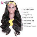 UNice Body Wave Headband Human Hair Wig Glueless None Lace Front Wig Brazilian Virgin Hair Wear and Go Wig for Black Women 150% Density 16inch UNICE Store