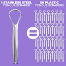 Tongue Scraper (1 Pack), Reduce Bad Breath, Stainless Steel Tongue Cleaners, Metal Tongue Scrapers for Fresher Breath BASIC CONCEPTS