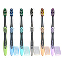 REACH Essentials Toothbrush and Brush Caps, Soft Bristles, Silver, 6 Count REACH
