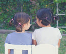 Heliums Small White Gentle Hold, 1 Inch Mini Sized, Soft and Stretchy Seamless Elastic Nylon Fabric Rolled Ponytail Holders for for Kids, Braids and Fine Hair - 20 Hair Ties Heliums