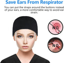 QBA Adjustable Working Cap with Button Long Hair, Sweatband Cotton Ponytail Holder, Tie Back Hats for Women & Men, One Size QBA