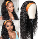 UNice Headband Human Hair Wig Water Wave Glueless None Lace Front Machine Made Brazilian Virgin Hair Wigs for Black Women 150% Density (16 inch) UNICE Store