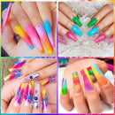 Saviland Builder Gel Kit - 12 Colors Neon Nail Extension Gel Nail Enhancement Manicure Set with Nail Forms and 3pcs Brush All-in-one Set Easy DIY Nail Art for Beginners and Professional Saviland Store
