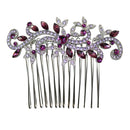 Faship Purple Crystal Floral Hair Comb Faship