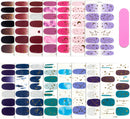 15 Sheets Full Nail Polish Strips Nail Wraps Decal Street Adhesive Nails Stickers False Nail Design Nail Polish Strips with Nail Files for Women Girls AFSTEE