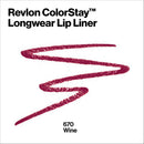 Lip Liner by Revlon, Colorstay Face Makeup with Built-in-Sharpener, Longwear Rich Lip Colors, Smooth Application, 670 Wine REVLON