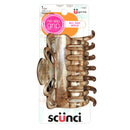 Scunci No-Slip Grip Jaw Clip For Thick Hair, Black, Brown, Light Brown (Pack of 1) Scunci