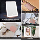 Rechargeable Makeup Vanity Mirror with 72 Led Lights, Lighted Travel Portable Light up Beauty Mirror, 3 Color Lighting, Dimmable Touch Screen, Tabletop Desk LED Foldable Cosmetic Mirror with Lights FUNTOUCH