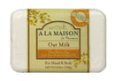 A La Maison Oat Milk Bar Soap 8.8 oz. | 1 Pack Triple French Milled All Natural Soap | Moisturizing and Hydrating For Men, Women, Face and Body A LA MAISON