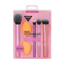 Real Techniques Makeup Brush Set with 2 Sponge Blenders for Eyeshadow, Foundation, Blush, and Concealer, 6 Piece Makeup Brush Set Real Techniques