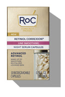 RoC Retinol Correxion Anti-Aging Wrinkle Night Serum, Daily Line Smoothing Skin Care Treatment, 30 Individual Capsules, Unscented, 0.35 Fl Oz RoC