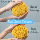 Spongentle Deep Cleansing Body Loofah Sponge, Natural Colors, for Bath and Shower, Multiple Textures for Gentle and Deep Exfoliation, Generous and Rich Lather, (Pack of 3) Sunlite Sports