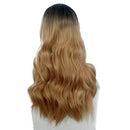 23" Natural Full Wigs Hair Long Wavy Wig Synthetic Heat Resistant (Ombre Brown) Rswsp