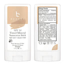 Mineral Tinted Sunscreen Stick - Zinc Oxide Sunscreen Lotion Stick Made with Organic Ingredients, Best Sun Protection Travel Sunscreen Face - Body, Reef Friendly, Broad Spectrum, Water Resistant Creme Beauty by Earth