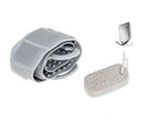 INSTYLYA Silicone Back Scrubber for Shower - (Grey) - Soft Silicone Body Scrubber - Gently Cleanse, Massage & Apply Lotion on the Skin (Two Sided) Instylya