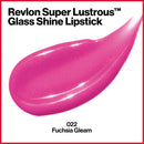 REVLON Super Lustrous Glass Shine Lipstick, Flawless Moisturizing Lip Color with Aloe, Hyaluronic Acid and Rose Quartz, Fuchsia Gleam (022), 0.15 oz REVLON