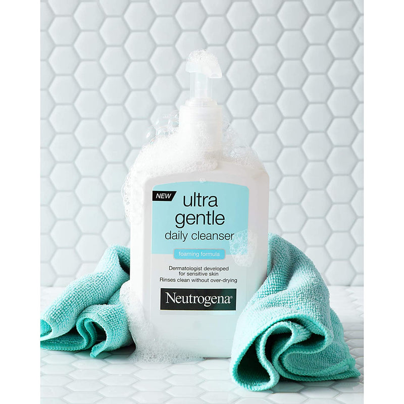 Neutrogena Ultra Gentle Daily Facial Cleanser for Sensitive Skin, Oil-Free, Soap-Free, Hypoallergenic & Non-Comedogenic Foaming Face Wash to Remove Dirt, Makeup & Impurities, 16 fl. oz Neutrogena Store